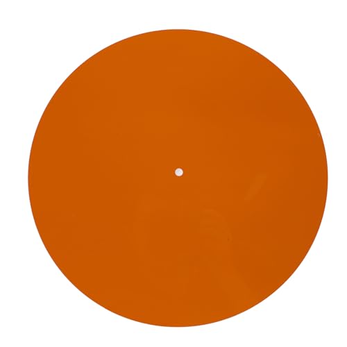 XIASABA Acryl-Plattenspielermatte, reduziert Geräusche, verbesserte Klangqualität, antistatische Slipmat für LP-Schallplatten, 12 Zoll (Orange) von XIASABA