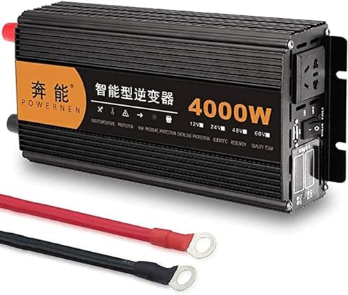 Wechselrichter Reiner Sinus 12V 24V 48V auf 230V Pure Sine Wave Power Inverter 3200W 4000W 5000W 6000W 8000W 9000W 12000W 15000W Spannungswandler Konverter für Auto,Boot,Camping (Color : 4000W, Size von XINGSHANG