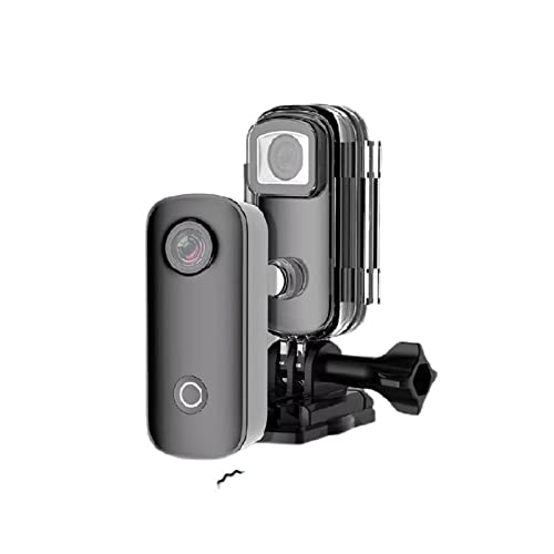 Mini-Daumenkamera 1080P30FPS / 4K30FPS H.265 12MP 2,4G 30M wasserdichtes Gehäuse Action-Sport-DV-Camcorder Für Sport(C100 Standard,Noir) von XINHAN