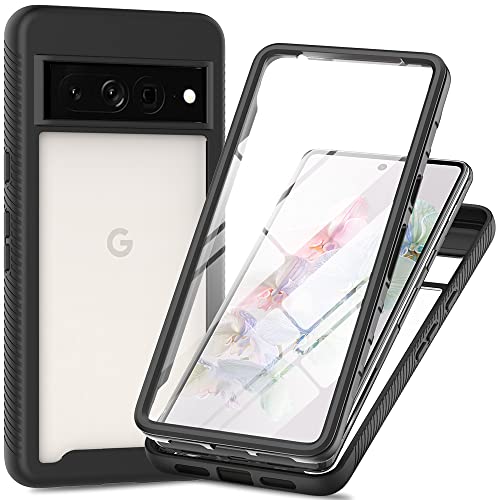 XINNI Hülle für Google Pixel 8 Pro, 360 Grad Stoßfeste Schutzhülle mit Integriertem Bildschirmschutz, Robuster Bumper Outdoor Full Body Case, Schwarz von XINNI