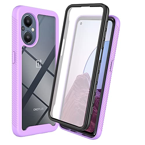 XINNI Hülle für Oppo Reno8 Lite 5G(Reno 8 Lite)/OnePlus Nord N20 5G, 360 Grad Stoßfeste Schutzhülle mit Integriertem Bildschirmschutz, Robuster Bumper Outdoor Full Body Case, Helles Lila von XINNI