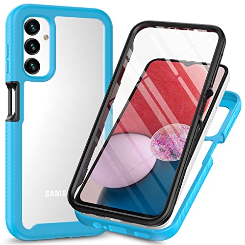 XINNI Hülle für Samsung Galaxy A14 5G, 360 Grad Stoßfeste Schutzhülle mit Integriertem Bildschirmschutz, Robuster Bumper Outdoor Full Body Case, Hellblau von XINNI