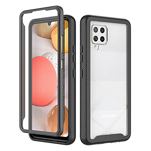 XINNI Hülle für Samsung Galaxy A42 5G, 360 Grad Stoßfeste Schutzhülle mit Integriertem Bildschirmschutz, Robuster Bumper Outdoor Full Body Case, Schwarz von XINNI