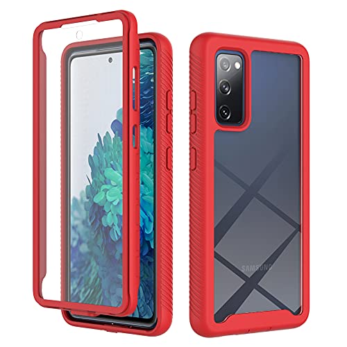 XINNI Hülle für Samsung Galaxy S20 FE, 360 Grad Stoßfeste Schutzhülle mit Integriertem Bildschirmschutz, Robuster Bumper Outdoor Full Body Case, Rot von XINNI