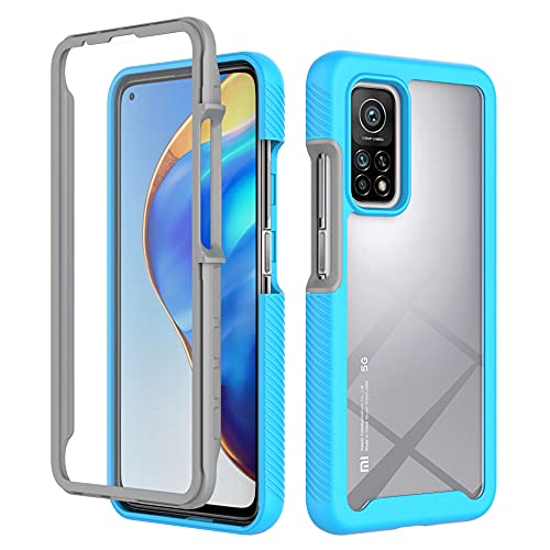 XINNI Hülle für Xiaomi Mi 10T Pro/10T 5G, 360 Grad Stoßfeste Schutzhülle mit Integriertem Bildschirmschutz, Robuster Bumper Outdoor Full Body Case, Hellblau von XINNI