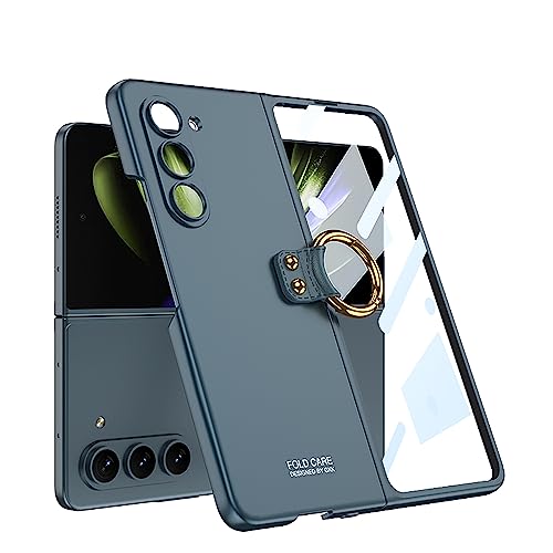 XINYEXIN Dünne Handyhülle für Samsung Galaxy Z Fold 5 Hülle mit Ring Halter, Samsung Z Fold 5 Hülle Stoßfeste Kratzfeste Schutzhülle für Z Fold 5 5G - Grün von XINYEXIN