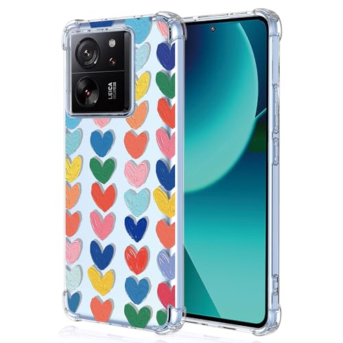 XINYEXIN Handyhülle für Xiaomi 13T / Xiaomi 13T Pro Hülle Frau Mädchen Love Muster Design Mode Ultra Dünn Transparent Schutzhülle Stoßfest TPU Bumper Clear Case - Love von XINYEXIN