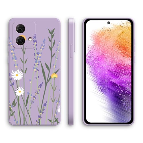 XINYEXIN Silikon Hülle für Motorola Moto G84 mit Süßes Muster Ultra Dünn Gerade Kante Weiches Silikon Handyhülle Stoßfest Schutzhülle - Lavender, Purple von XINYEXIN