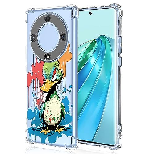 XINYEXIN Transparente Hülle für Honor Magic5 Lite/Magic 5 Lite, Bunte Coole Kunst Graffiti Serie Süßes Muster, Ultra Dünn Stoßfest TPU Klare Handy Schutzhülle - Duck von XINYEXIN