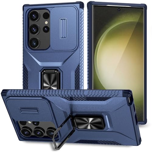 XINYIWEI für Galaxy S24 Ultra 5G Hülle, Schiebekameraschutz, 360 Grad Ringhalterung, Sturzsichere Handyhülle für Samsung Galaxy S24 Ultra 6.8 Zoll (Blau) von XINYIWEI