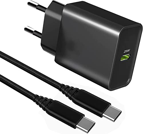 25W Ladegerät USB C Schnellladegerät mit LadeKabel für Samsung Galaxy A16 A35 5G A54 5G A15 A25/A53 A14 5G/A33 A13/S24 FE/S24 Plus/S24 Ultra/S23 Plus/S23 Ultra/S22/Z Fold 3 4 5/Z Flip 4 5 M53 Netzteil von XIQUTOA