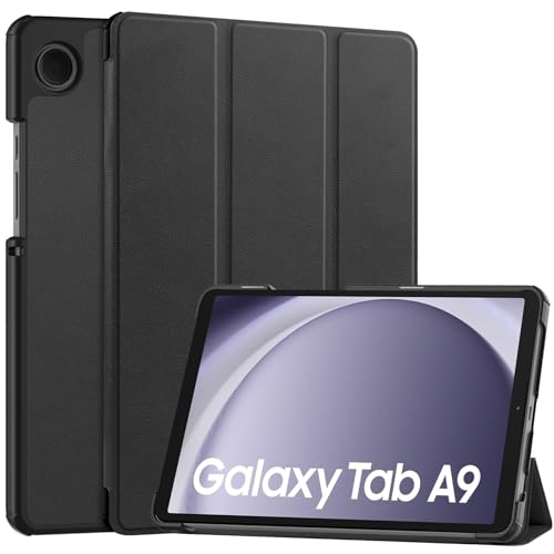 XITODA Schutzhülle für Samsung Galaxy Tab A9 2023 (SM-X110/SM-X115/SM-X117) 8,7 Zoll, Flip Cover aus Leder, Schutz mit Stand & Schlaf / Weckfunktion, *Schwarz von XITODA