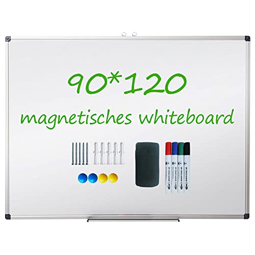 XIWODE Whiteboard magnetisch, Whiteboard 120x90 magnetisch, Tafel, Magnettafel whitedboards, Alurahmen, für Büro, Gewerbe und Privat von XIWODE