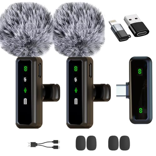 Wireless Lavalier Microphone for Android/iPhone/Computer/Laptop Devices - Noise Reduction Lapel Mini Mic Pro for Recording, Clip on Mic, Omni Lav Mic for Video Recording, Tiktok, Vlog,Youtube von XIXIXIAXIA