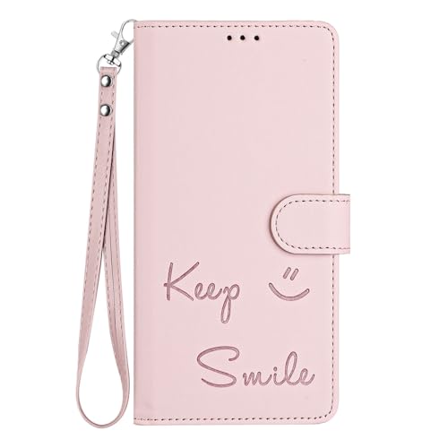 XIYonh Hülle Kompatibel mit Oppo Realme 12 5G Handyhülle mit Kartenfach Geld Slot Ständer Brieftasche PU Ledertasche TPU innen Schale Flip Schutzhülle für Oppo Realme 12 5G, Rosa von XIYonh