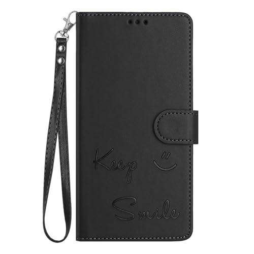 XIYonh Hülle Kompatibel mit Oppo Realme C12 / C15 / C25 /C25S Handyhülle mit Kartenfach Geld Slot Ständer Brieftasche PU Ledertasche TPU innen Schale Flip Schutzhülle für Oppo Realme C12, Schwarz von XIYonh