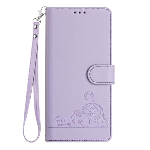 XIYonh Hülle für Samsung Galaxy J6 2018 Handyhülle mit Kartenfach Geld Slot Ständer Brieftasche PU Ledertasche TPU innen Schale Flip Schutzhülle Kompatibel mit Samsung Galaxy J6 2018, Lila von XIYonh