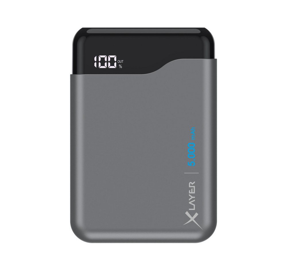 XLAYER Powerbank Micro Pro grau Solar Powerbank von XLAYER