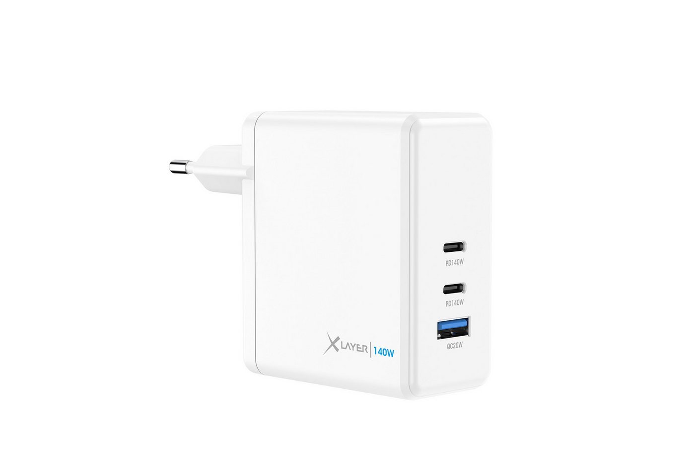 XLAYER Powercharger USB-C Schnellladegerät I 140W PD I GaN Charger I 3-Port Smartphone-Ladegerät von XLAYER