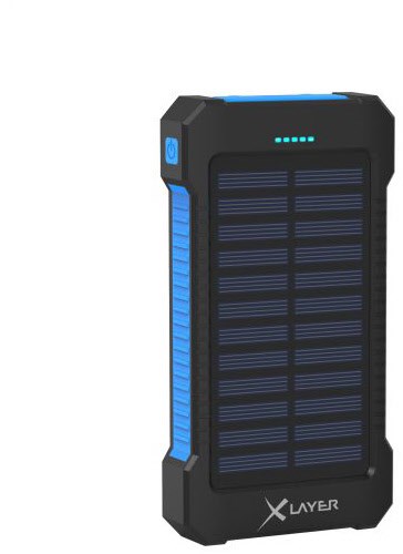 PLUS Solar (8.000mAh) Powerbank schwarz/blau von XLayer