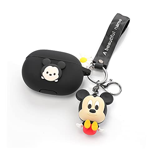 Beats Studio Buds Hülle mit Puppe Schlüsselanhänger, XMBYGY Silikon Cartoon Ladehülle Ganzkörper Anti-Lost Lanyard Protection Zubehör Kits Kompatibel für kabellose Beats Ohrhörer (Mickey) von XMBYGY