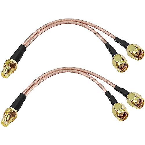 XMSJSIY SMA Y Splitter Kabel SMA Buchse zu Dual Male Koaxial RG316 Verlängerungsleitung Kabel Adapter für GSM/GPRS/WiFi Netzwerkkarte Modul -15CM - 2pcs von XMSJSIY