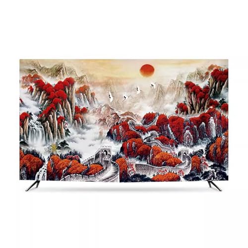 XMYAN 32-86 Zoll Universal Naturlandschaft Staubdichte Schutzhülle für TV Smooth Polyestersoff Art Printing Displayschutzfolie für LCD LED Plasma Fernseher TV Schutz(Color:color1,Size:65in) von XMYAN