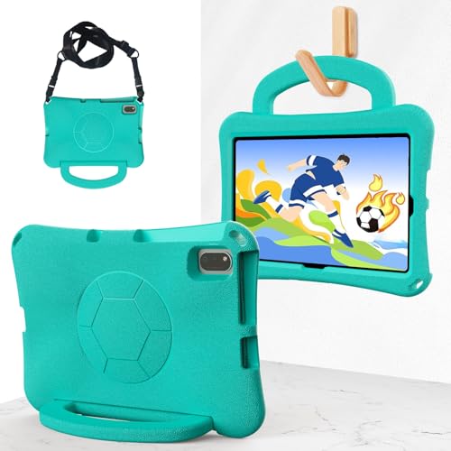 Tablet-Reise Kinderhülle kompatibel mit Honor V6 10,4 Zoll 2024, langlebig, leicht, EVA, kinderfreundlich, stoßfest, Schutzhülle mit Tragegriff, Ständer + Schultergurt Tablet-Schutz(Mint green) von XNCVBD