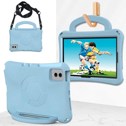 Tablet-Reise Kinderhülle kompatibel mit Xiaomi Mi Pad 6/6 Pro 2023 11,2 Zoll, langlebig, leicht, EVA, kinderfreundlich, stoßfest, Schutzhülle mit Griff, Ständer und Schultergurt Tablet-Schutz(Light bl von XNCVBD