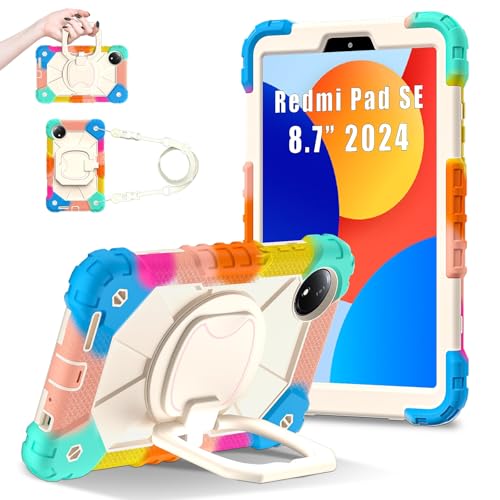 Tablet-Reise Schutzhülle kompatibel mit Xiaomi Redmi Pad SE 8,7 Zoll 2024, robuste, stoßfeste, robuste Schutzhülle for 8,7 Zoll, kinderfreundliche Schutzhülle mit Ständer for Xiaomi Redmi Pad SE W mit von XNCVBD