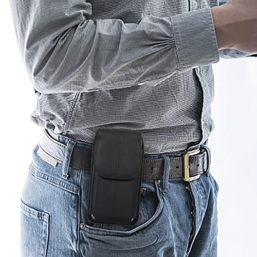 Telefonschutz Echtes Leder Telefon Holster Hülle Compatible with iPhone 13 Pro, 13.12 Pro, 13 Mini, 12,11 Pro, Compatible with Samsung S22 5G, S1 0E, S6 Edge -Gürtel -Clip -Beutel -Holster (fits case von XNCVBD