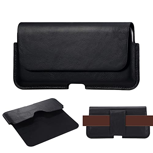 Telefonschutz Handyholster aus echtem Leder, kompatibel mit Galaxy S24/S23/S22 Ultra, kompatibel mit Xiaomi Max 2 3, Note 10, Max, Redmi 12, schmales Herrenholster mit Gürtelschlaufe Telefonzubehör(Bl von XNCVBD