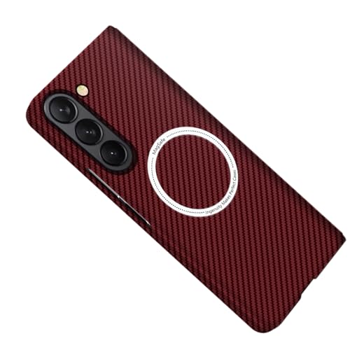 Telefonstil Carbonfaser-Hülle kompatibel mit Samsung Galaxy Z Fold 5, kompatibel mit , robuste Carbon-dünne Hülle Compatible with Samsung Galaxy Z Fold 5, Aramidfaser-Hauthülle, Fallschutz Telefon-Bil von XNCVBD