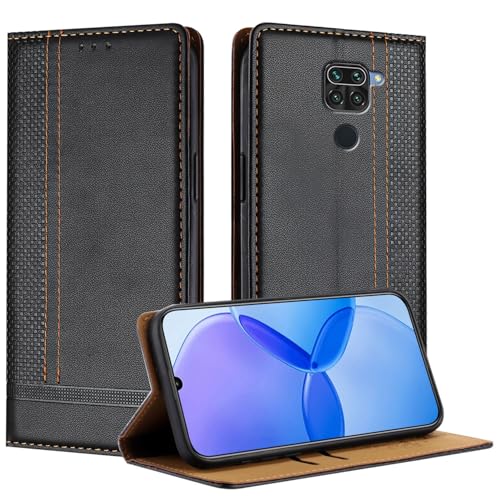 Telefonstil Kompatibel mit Xiaomi Redmi Note 9 4G/Redmi 10X 4G Hülle, Brieftasche, PU-Leder, Flip-Folio-Hülle mit Kartenhalter, Klapphülle, Ständer, [stoßfeste TPU-Innenschale], ultradünne, schlanke H von XNCVBD