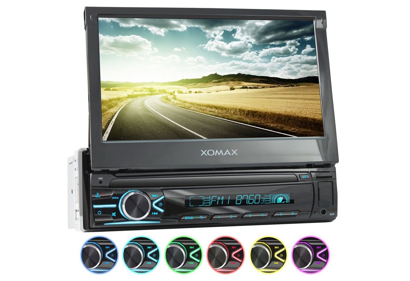 XOMAX XM-V746 Autoradio mit 7 Zoll Bildschirm, Bluetooth, USB, SD, 1 DIN Autoradio von XOMAX