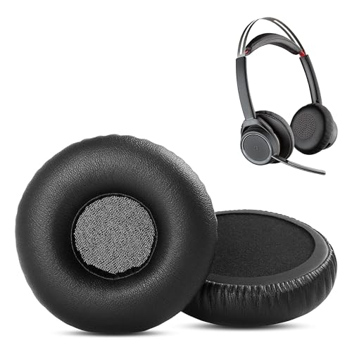 XRHTONG Prime Ersatz-Ohrpolster Kompatibel mit Plantronics Voyager Focus UC B825 B 825 Kopfhörer Ohrpolster Kissen(Proteinleder/Memory-Schaumstoff) von XRHTONG