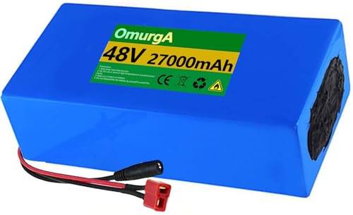 48 V 9 Ah 13,5 Ah 18 Ah 22,5 Ah 27 Ah E-Bike-Akku Lithium-Akkupack, 48 V 27 Ah wasserdichter Lithium-Ionen-Elektrofahrradakku mit BMS-Schutz für 200 W 500 W 1000 W Motoren von XSDAJSD