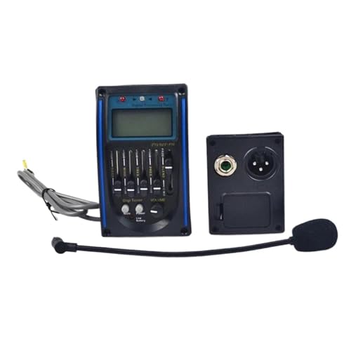 Akustikgitarren-Tonabnehmer 5-Band Mit Mikrofon Akustikgitarren-Tonabnehmer Gitarren-EQ Preamp EQ Equalizer Piezo Pickup Tuner LCD Für Akustikgitarre von XSQKUYN