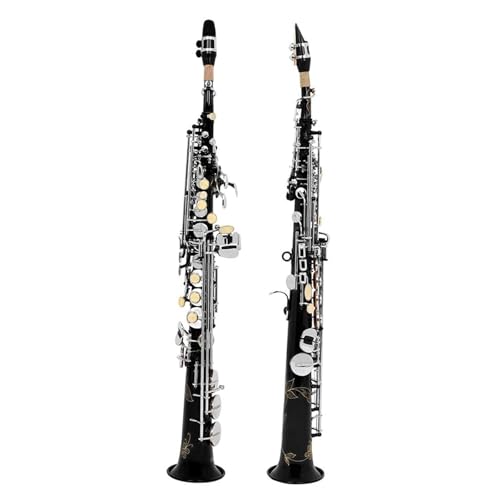 Altsaxophon Bb Sopran Saxophon Professionelle Gerade Sax B Flache Messing Saxfone Holzblasinstrument Mit Fall Handschuhe Zubehör von XSQKUYN