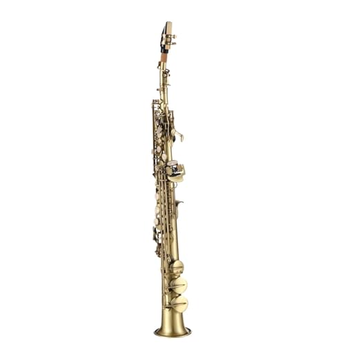 Altsaxophon Hohes Saxophon Gerades Rohr B Nach Unten Geschnitzt Professionelles Spielmessing-Saxophon-Blasinstrumenten-Set Zubehör von XSQKUYN