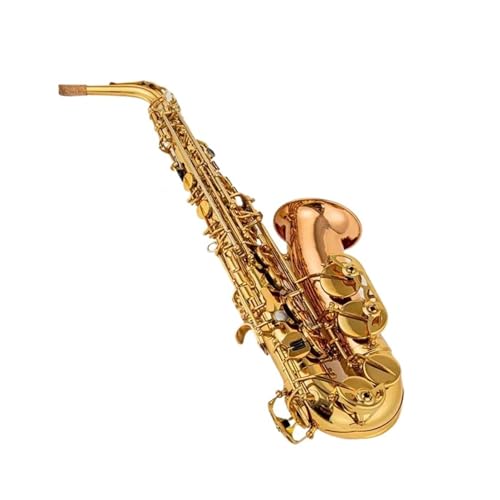 Altsaxophon Professionelles Alt-Eb-Melodie-Saxophon Aus Messing Musikinstrument Goldlack-Saxophon Mit Instrumentenkoffer-Zubehör(B) von XSQKUYN