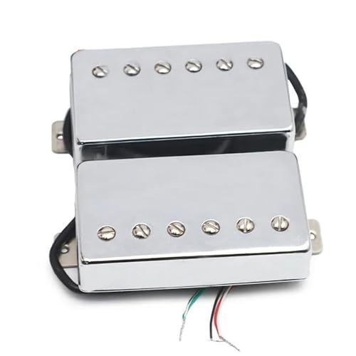 Doppelspulen-Tonabnehmer für E-Gitarre Alnico 2 Humbucker Gitarren-Tonabnehmer 4 Spulenkabel 7,5k/8,6k/15k Spulenteilung Mit Messingabdeckung Alnico II Für LP-Gitarre(C) von XSQKUYN