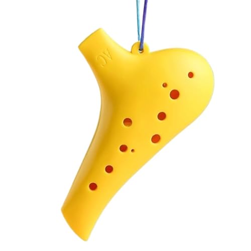 XSQKUYN Okarina-Instrument Ocarina 12-Loch AC Harz Alto C Melodie Für Anfänger Kunststoff 12-Loch Anti-Fall Professionelles Instrument(Yellow) von XSQKUYN