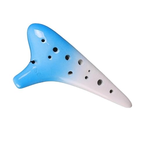 Okarina-Instrument Ocarina 12 Löcher SG Melodie Musikinstrument Keramik Ocarina Anfänger Erwachsene Musikinstrument(Blue) von XSQKUYN