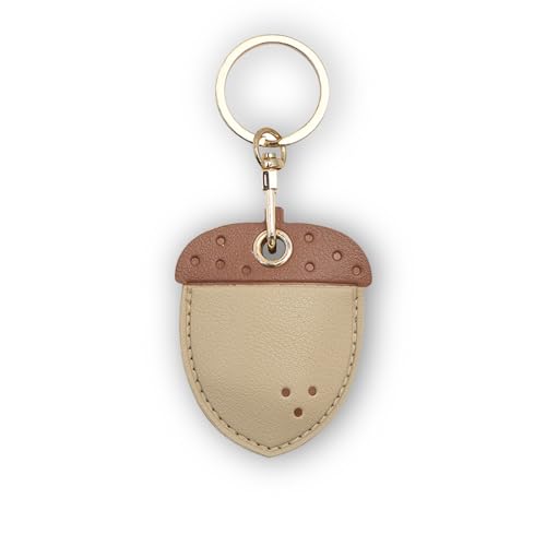 XSUIOY Leder-Schlüsselanhänger-Hülle, kompatibel mit Apple AirTag, GPS-Airtag-Schlüsselanhänger-Finder Tracker mit Schlüsselring, kratzfeste Schutzhülle für Schlüssel, Brieftasche (Haselnuss) von XSUIOY