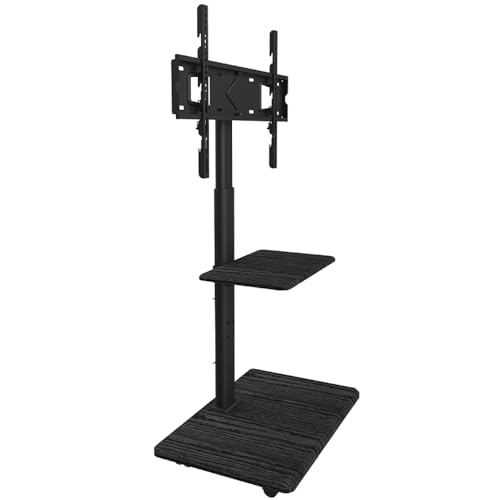 XTRARM Delphos mobiler TV Ständer mit Ablage, TV ca. 32-70 Zoll / 45 kg, viele VESA-Größen, Höhe variabel montierbar bis ca. 130 cm, schwarz, TV-Standfuss von XTRARM