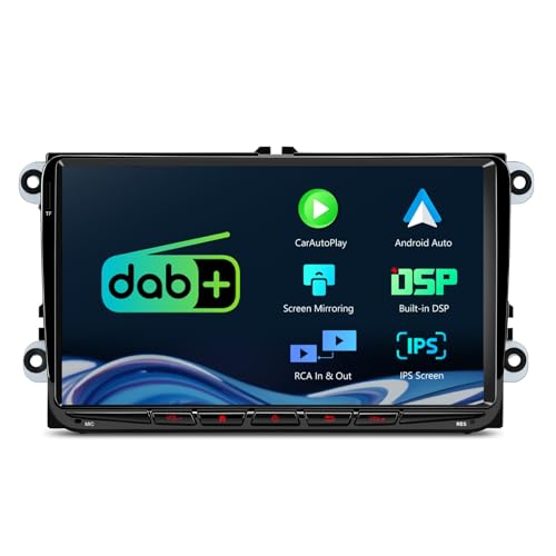 XTRONS 9-Zoll DAB+ Radio Autoradio Car Stereo Multimedia Player mit Bluetooth 5.0 für VW Skoda SEAT Eingebautes DSP Car Play Android Auto RCA-Eingang & -Ausgang Unterstützung AHD Kamera von XTRONS