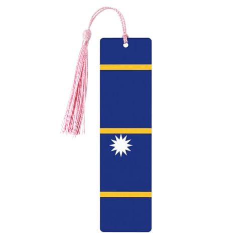 Exquisite Holz-Lesezeichen mit Flagge von Nauru, Lesezeichen für Buchliebhaber, Lesezeichen für Buchliebhaber von XTYGETY