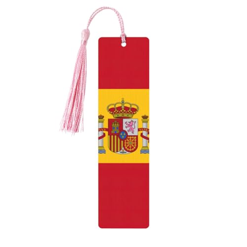 Exquisite Holz-Lesezeichen mit spanischer Flagge, Lesezeichen für Buchliebhaber, Lesezeichen für Buchliebhaber von XTYGETY