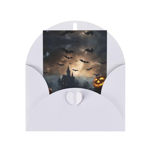 Halloween fliegende Fledermäuse 3 stilvolle einzigartige Perlpapier-Grußkarten Sortiment mit Umschlägen Grußkarten von XTYGETY